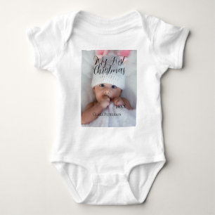 Body Para Bebé Mi primera foto de bebé navideña añada nombre año