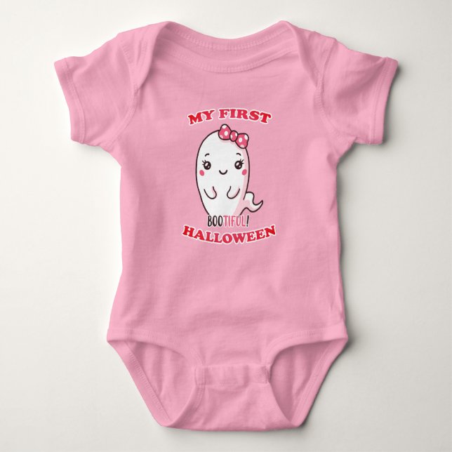 Body Para Bebé Mi primera Halloween, Bootiful Cute Baby Girl 2023 (Anverso)