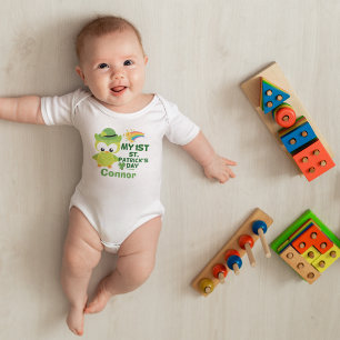 Body Para Bebé Mi primera lechuza graciosa del Día de San Patrici