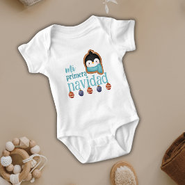 Body Para Bebé Mi Primera Navidad Cute Penguin Spanish Baby