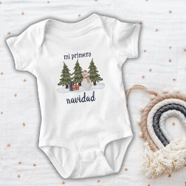 Body Para Bebé Mi Primera Navidad Muñeco de Nieve Bosque Invernal