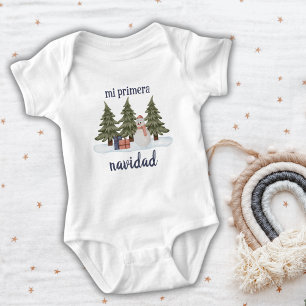 Body Para Bebé Mi Primera Navidad Muñeco de Nieve Bosque Invernal