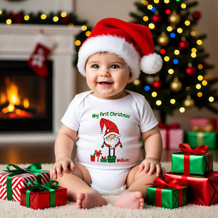 Body Para Bebé 🎄 Mi primera Navidad, nombre personalizado,
