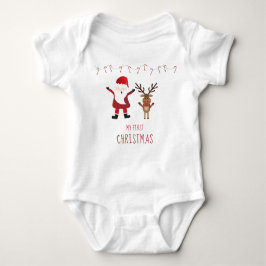 Body Para Bebé Mi primera Navidad, Santa Claus Reindeer