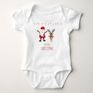 Body Para Bebé Mi primera Navidad, Santa Claus Reindeer