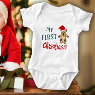Body Para Bebé Mi primera Navidad Teddy Bear la primera foto del 