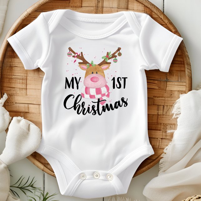 Body Para Bebé Mi primera niña de renos de Navidad (Subido por el creador)