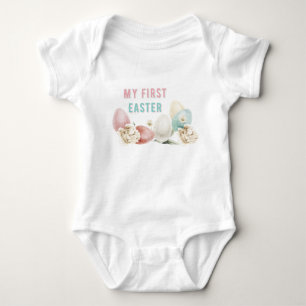 Body Para Bebé Mi primera Pascua Huevos de Pascua acuarela