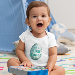 Body Para Bebé Mi primera Pascua   Nombre personalizado   Huevo d