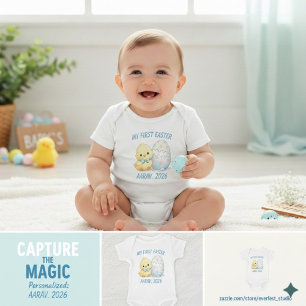 Body Para Bebé Mi Primera Pascua Personalizada Pollito Lindo 2026