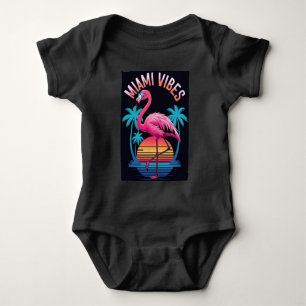 Body Para Bebé Miami Vibes Summer Flamingo Design-63454