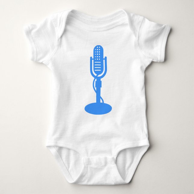Body Para Bebé Micrófono - Azul bebé (Anverso)