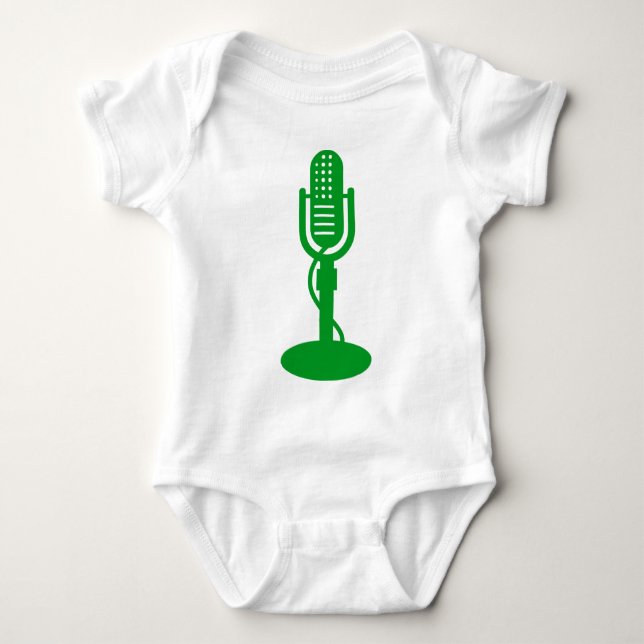 Body Para Bebé Micrófono - Verde Césped (Anverso)