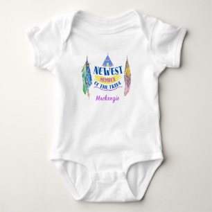 Body Para Bebé Miembro más reciente de la tribu - Teepee, plumas