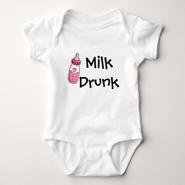 Body Para Bebé Milk Drunk Cute Baby Bottle Art (Anverso)