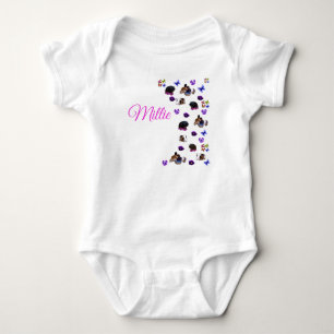 Body Para Bebé "Millie" con conejillos de indias y pensamientos,