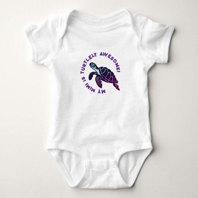 Body Para Bebé MIMI de tortuga morada (Anverso)