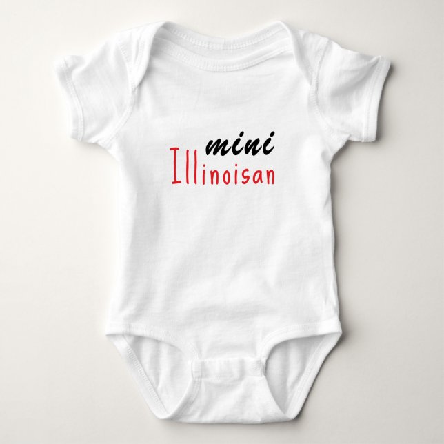 Body Para Bebé Mini Illinoisan, Baby Gift, Chica, Boy, Unisex (Anverso)