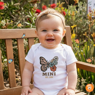 Body Para Bebé Mini mariposa con el primer año coincidiendo con e
