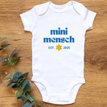 "Mini Mensch" Cute Funny Niño Judío Moderno Elegan