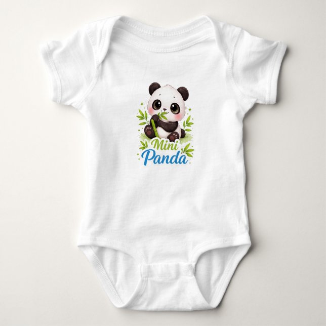 Body Para Bebé Mini Panda Baby Bodysuit – Cute Panda Cub with Bam (Anverso)