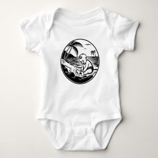 Body Para Bebé Minimalist Baby Bodysuit with Tropical Beach 