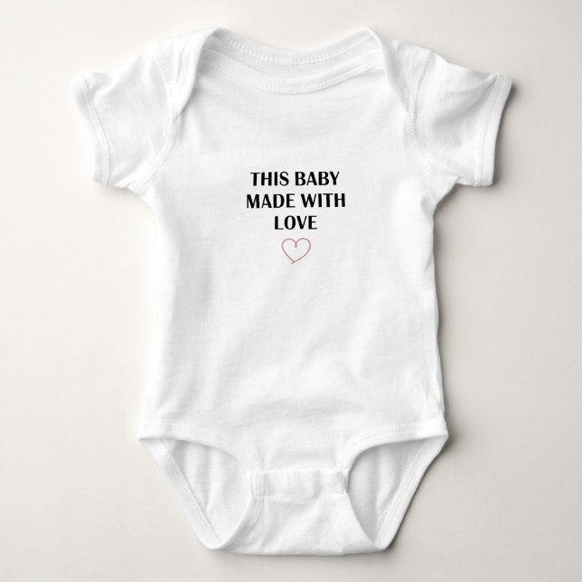 Body Para Bebé Minimalist Heart - Made With Love Baby Aesthetic (Anverso)