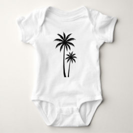 Body Para Bebé Minimalist Tropical Palm Trees Silhouette Art Tee