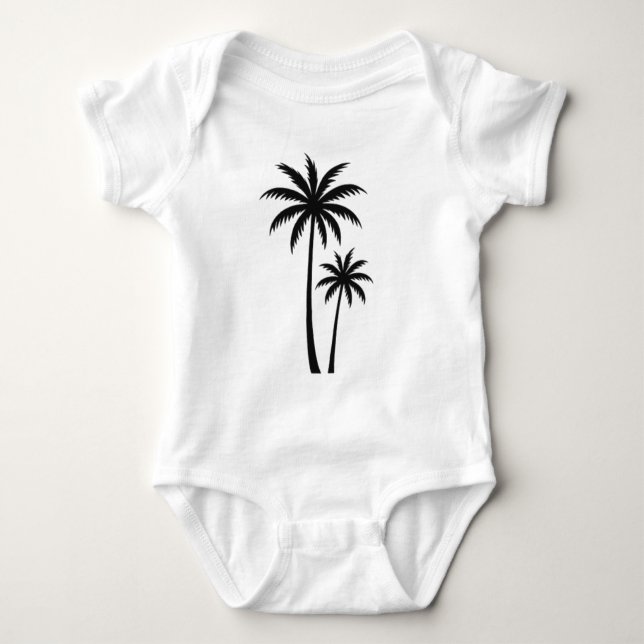 Body Para Bebé Minimalist Tropical Palm Trees Silhouette Art Tee (Anverso)