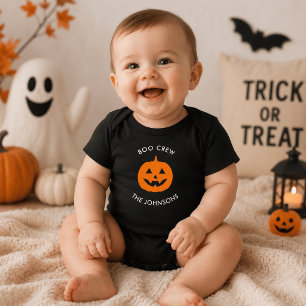 Body Para Bebé Minimalista Calabaza Crew Boo Personalizada