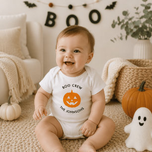 Body Para Bebé Minimalista Calabaza Crew Boo Personalizada