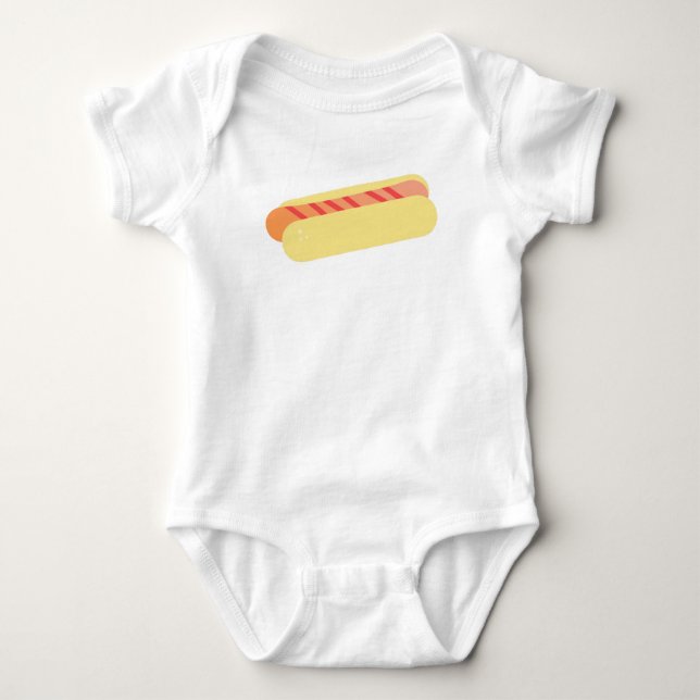 Body Para Bebé Minimalista Comilón de Hotdog Hambriento (Anverso)