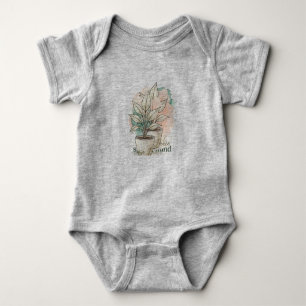 Body Para Bebé Minimalista Gráfico Boho de Planta en Acuarela - E