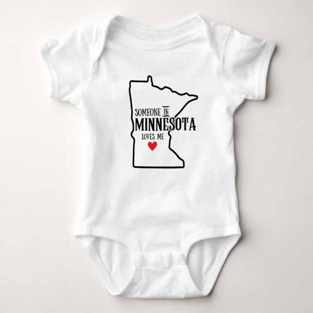 Body Para Bebé Minnesota Baby, Alguien en Minnesota Me Ama (Anverso)