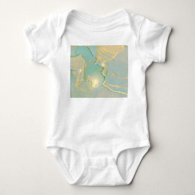 Body Para Bebé Mint Green Gold Marble: Texturado (Anverso)