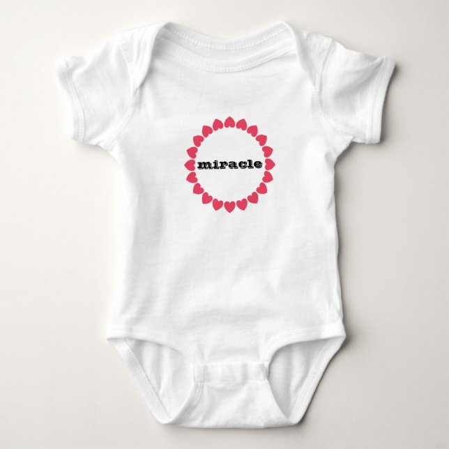 Body Para Bebé Miracle Baby Heart Wreath (Anverso)