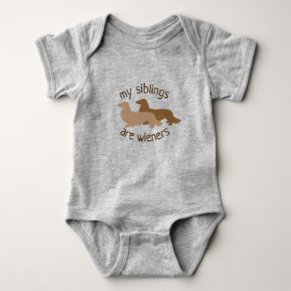 Body Para Bebé Mis hermanos son Dachshunds de pelo largo