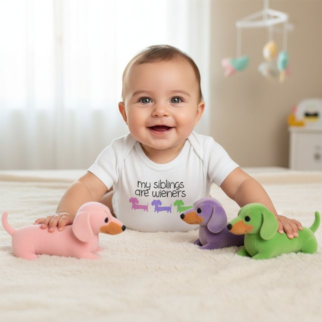 Body Para Bebé Mis hermanos son perros Wieners | Regalo Baby Show (My siblings are wieners - baby shower gift for dachsund mamas)