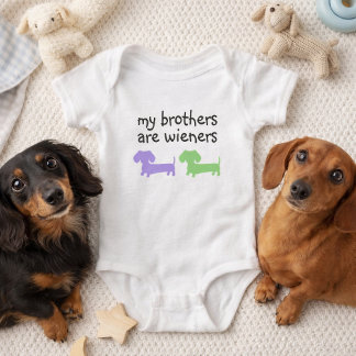 Body Para Bebé Mis hermanos son vienesas | Doble Dachshund