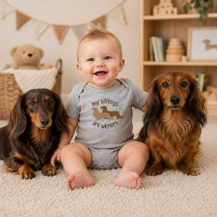 Body Para Bebé Mis hermanos son Wiener Dachshunds de pelo largo