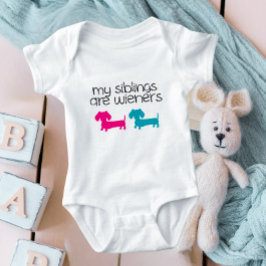 Body Para Bebé Mis hermanos son Wieners Dachshund Baby Outfit