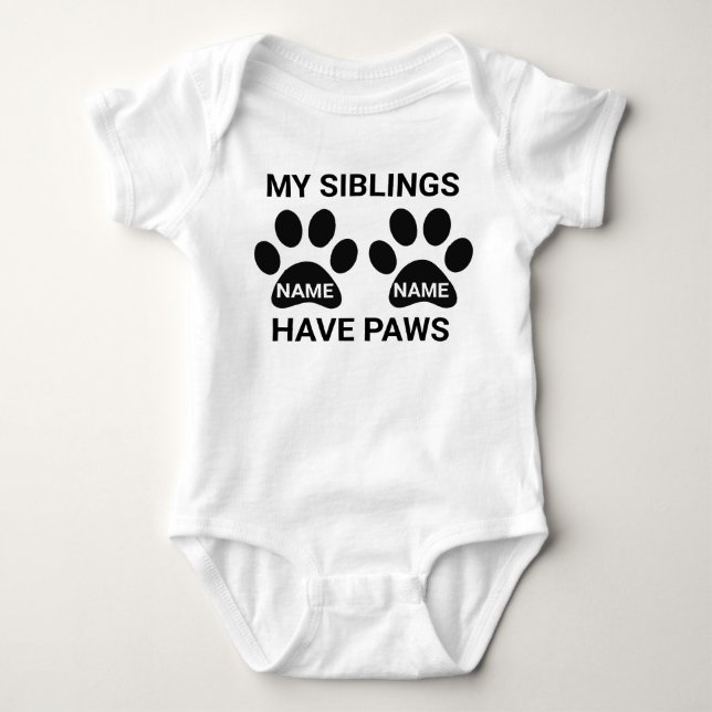 Body Para Bebé Mis hermanos tienen patas Invitación de embarazo (Anverso)