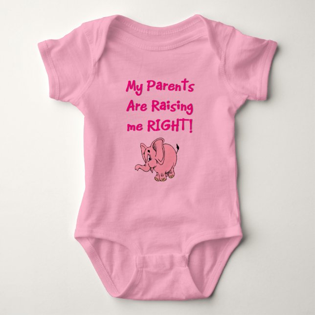 Body Para Bebé Mis padres me están educando A LA DERECHA (Anverso)