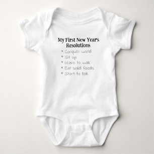 Body Para Bebé Mis Primeras Resoluciones de Año Nuevo, Unisex, Di