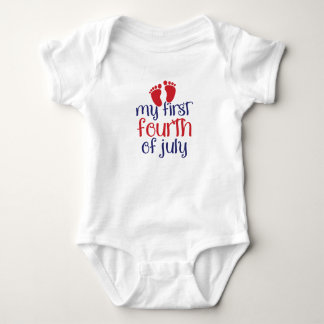 Body Para Bebé Mis Primeros 4 de Julio Huellas de Bebé Adorables