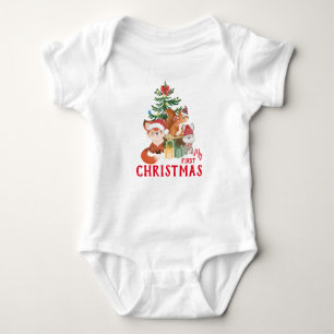 Body Para Bebé Mis primeros animales de bebé de Navidad con equip