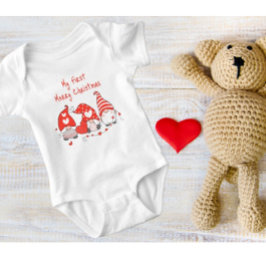 Body Para Bebé Mis primeros gnomos de Navidad 3 cutáneos