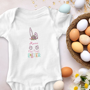 Body Para Bebé Mis primeros huevos de Pascua y orejas de conejito