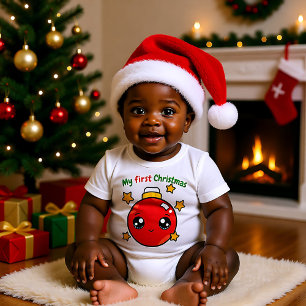 Body Para Bebé 🎄 Mis primeros Navidades con el árbol de Navidad 