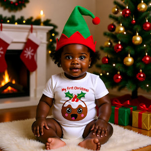 Body Para Bebé 🎄 Mis primeros Navidades con Navidades pudín